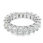 14K White Gold Radiant Cut Diamond Wedding Band (4.40 ct)